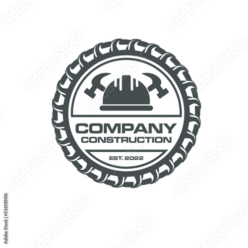 rebar concrete construction logo design vector for business real estate, buildings and roads