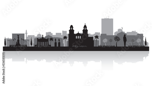 Konstfotografi Managua Nicaragua city skyline silhouette