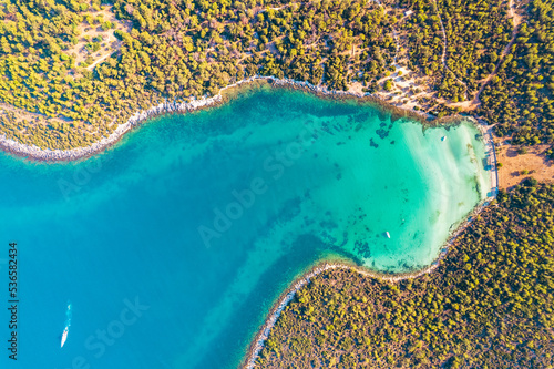 Fototapeta Naklejka Na Ścianę i Meble -  Bird eye aerial view of Aegean shores of Turkey.