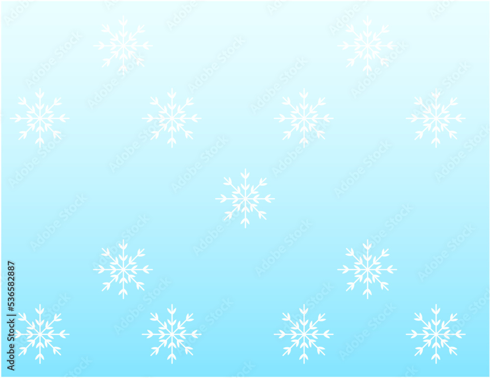 結晶と冬のグラデーション背景。クリスマス、冬の季節。ベクター素材