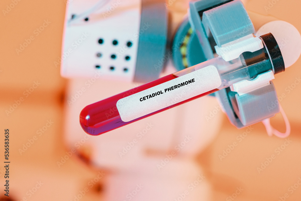 Caprospinol Pheromone In test tube in biochemical lab