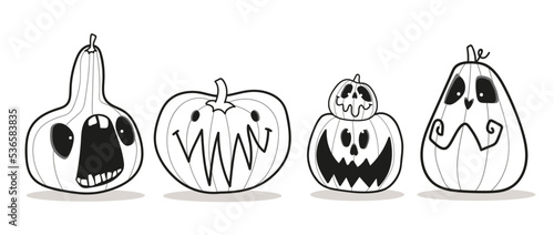 Halloween coloring page for kids. Halloween pumpkin.Trick or treat coloring page. Vector illustration	
