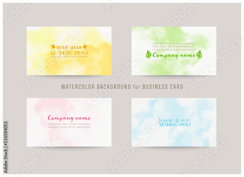 business cards template. watercolor vector background