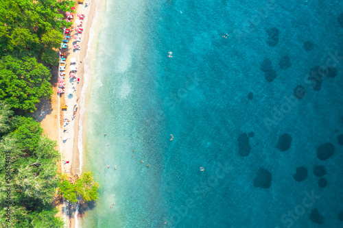 Fototapeta Naklejka Na Ścianę i Meble -  Bird eye aerial view of Beach
