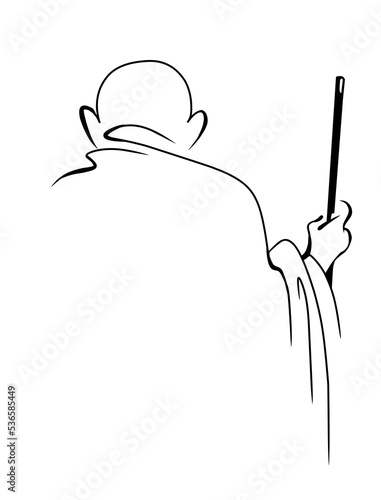 Bild auf Leinwand Mahatma Gandhi gi outline illustration