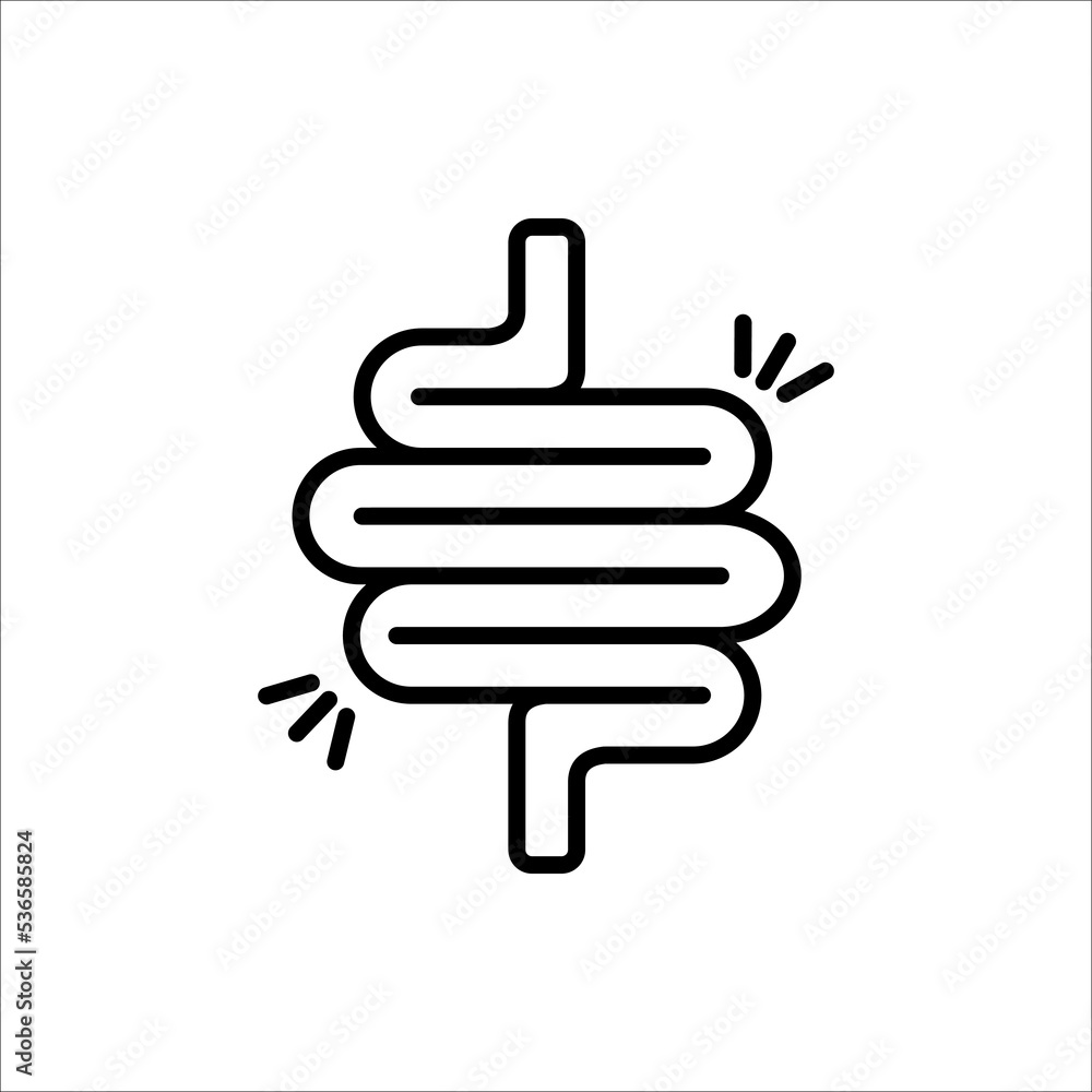 Intestines icon vector, digestion system symbol. Intestines icon vector, digestion system symbol.