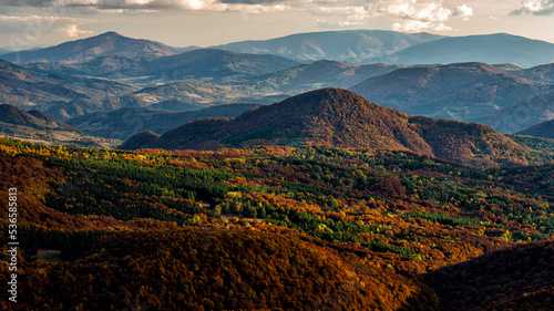 Fototapeta Naklejka Na Ścianę i Meble -  Colorful autumn mountain landscape, Bieszczady Mountains, Carpathians, Poland and Ukraine.