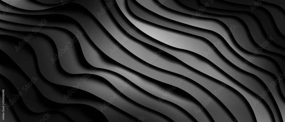 Obraz premium Abstract grey wavy ribbons background
