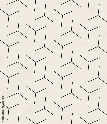 Vector seamless pattern. Modern stylish texture. Repeating geometric tiles with line triple. elements.