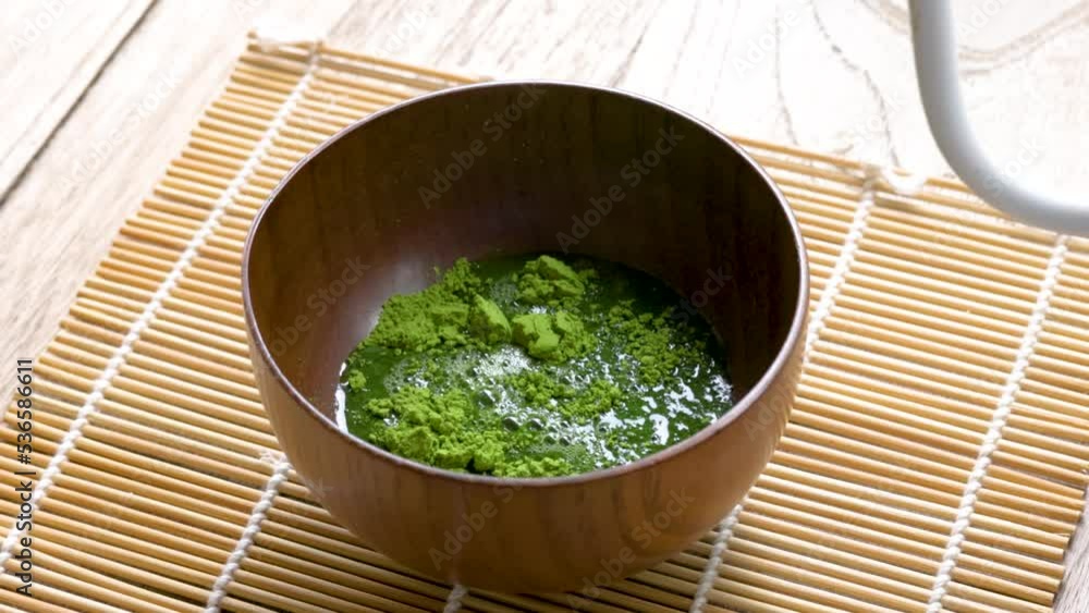 matcha green tea preparing drink Stock Video | Adobe Stock