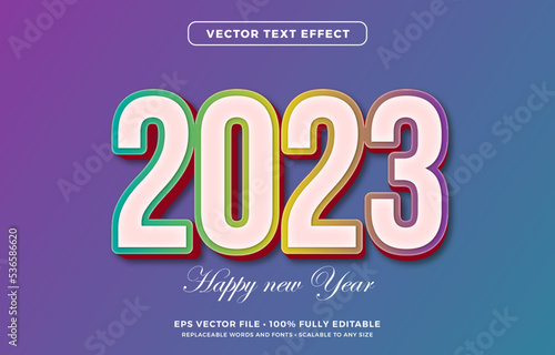 Happy new year 2023 with 3d text effect editable