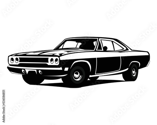 Muscle Car logo template for your company. Vector logo illustration