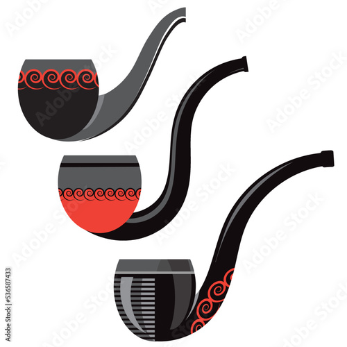 Retro Wooden Smoking Pipe Isolated on White Background.