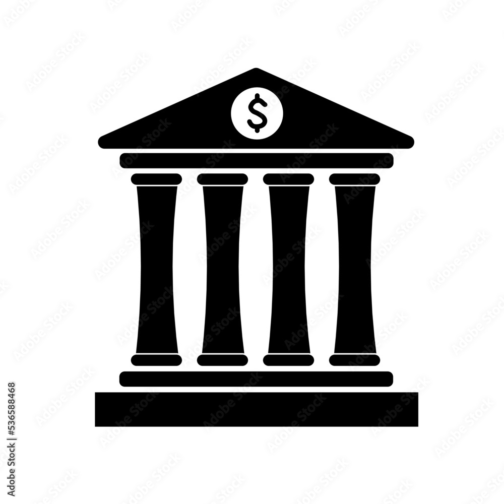 Concept vector of a bank with pillars and dollar sign Concept vector of a bank with pillars and dollar sign