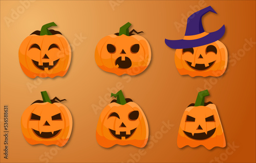 set of isolated halloween pumpkins © hadi