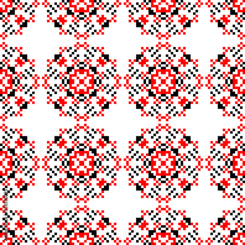 Seamless pattern traditional Ukrainian embroidery, ethnic ornament vyshyvanka