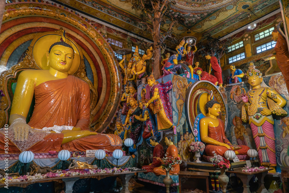 Buddhist shrine, Gangaramaya temple, Colombo, Sri Lanka