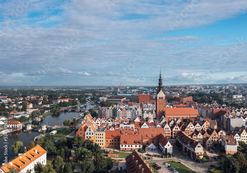 Skyline of Elbląg (Warmian-Masurian, Poland). Old Town panorama