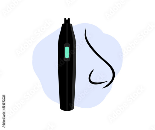 Flat vector trimmer for nose logo design. Hair and nose trimmer on white background vector design and illustration.
