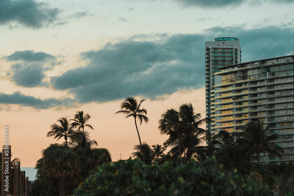 sunset in the city sound pointe Miami Beach 