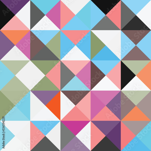 Abstract Bauhaus geometric pattern background, vector circle, triangle and square lines color art design. Colorful Bauhaus pattern background