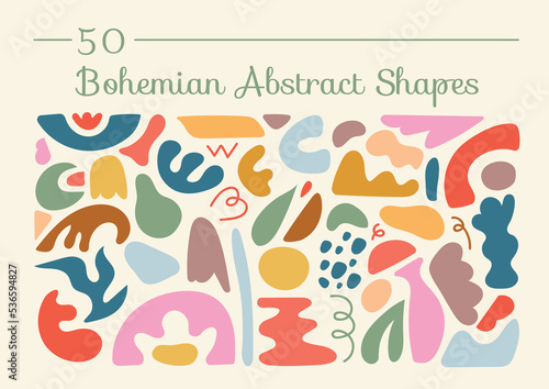 illustration of a bohemian set of abstract shapes