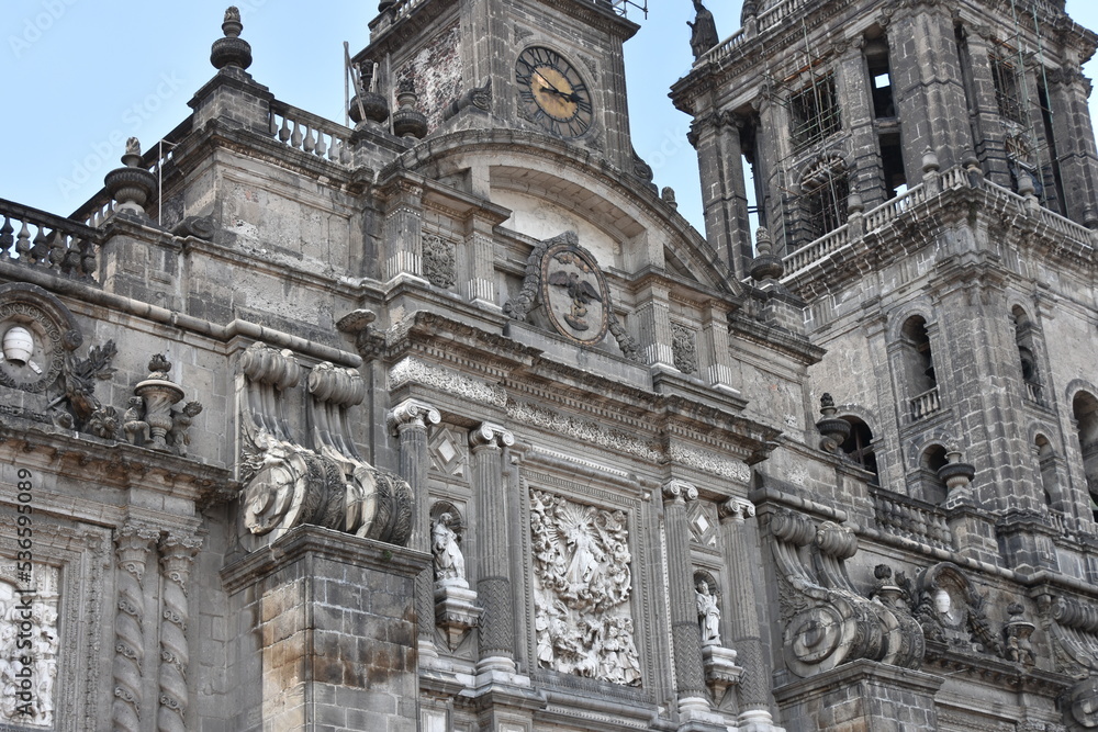 Mexico City Metropolitan Cathedral Tight Facade Detail