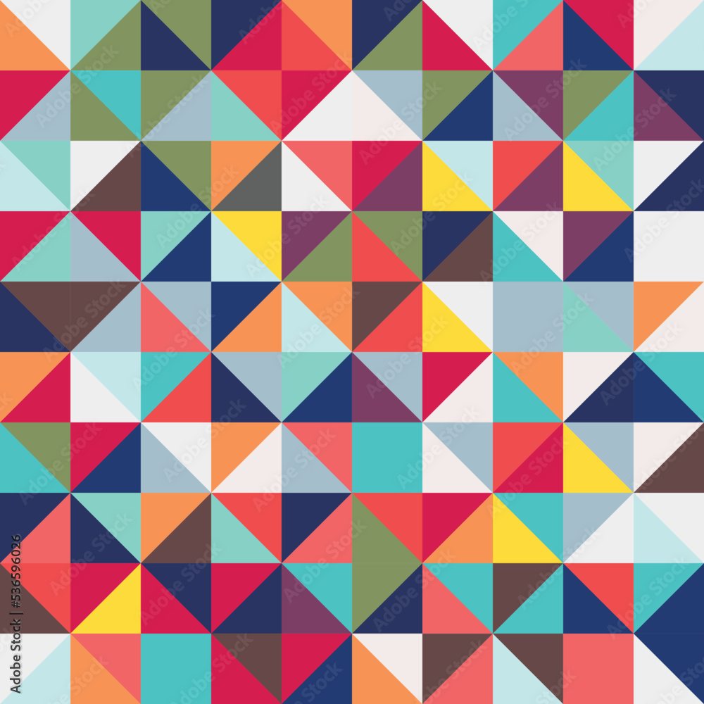 Abstract Bauhaus geometric pattern background, vector circle, triangle and square lines color art design. Colorful Bauhaus pattern background