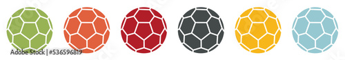 Fotografija Group of coloured handball sport icons