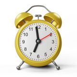 Realistic yellow alarm clock