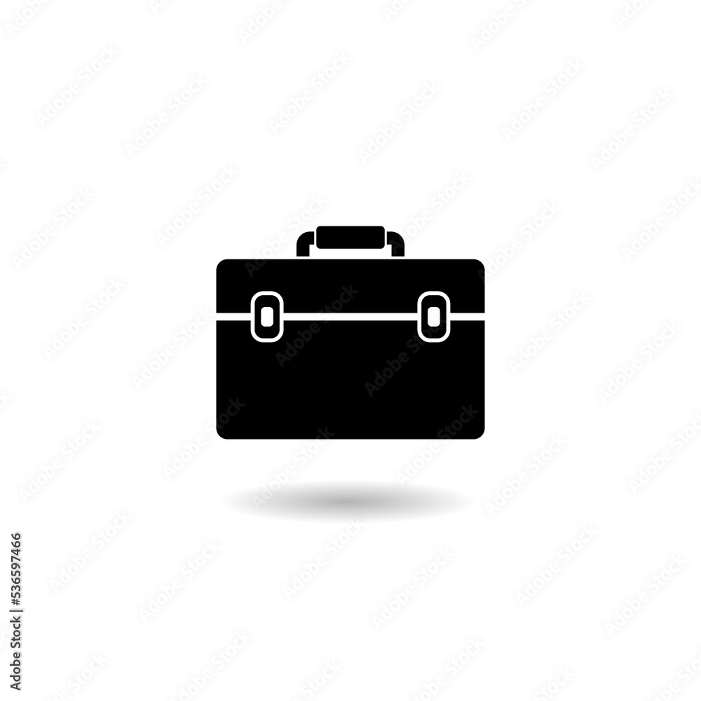 Briefcase icon logo with shadow Briefcase icon logo with shadow