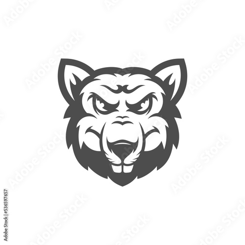 Rat head mascot esport logo template, Rat logo design vector