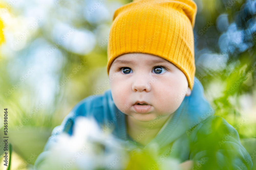 Young beautiful small kid. Portrait cute little boy in hat. Young beautiful small kid. Portrait cute little boy in hat.