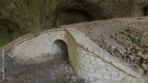 Devetashka cave with holes on the ceiling