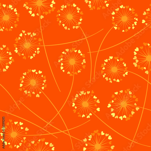 Dandelion blowing vector floral seamless pattern.