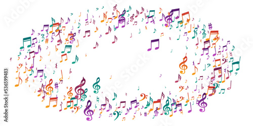 Music note symbols vector pattern. Song notation
