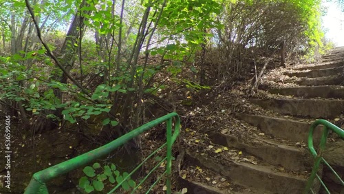 Between heaven and hell concept. The stair cave near Lovech, Bulgaria.