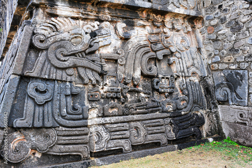 Templo de la serpiente emplumada, Xochicalco, Morelos, México. Patrimonio de la Humanidad por la Unesco 1999 photo