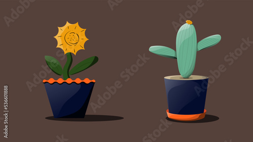 Flower Vase Illustration. Plant Illustration.