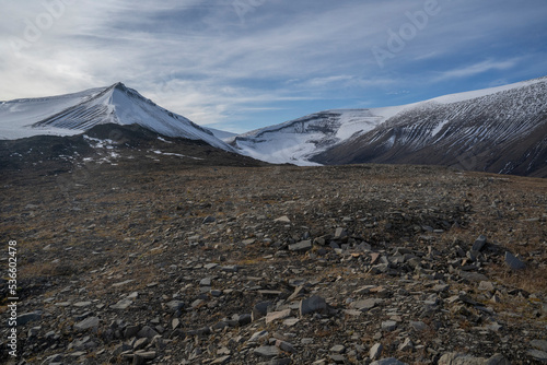 landscape view of a glacier in Longyearbyen, Svalbard Islands (Norway)