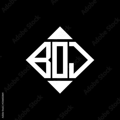 BOJ letter logo creative design. BOJ unique design.
