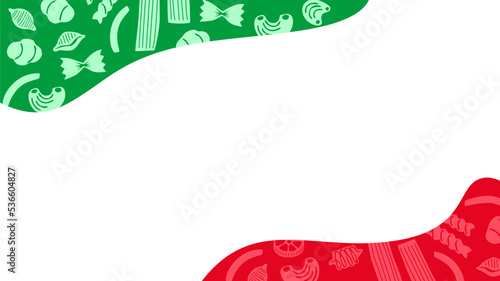 pasta pattern with italian flag color palette