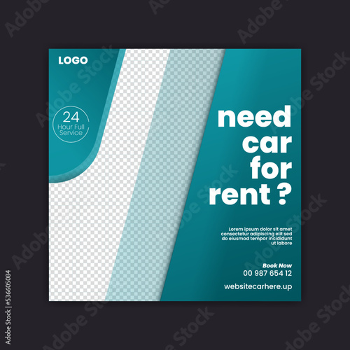 Car rental Digital social media post square banner design template