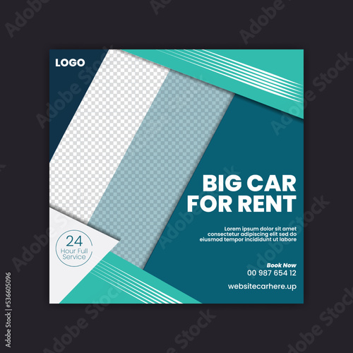 Car rental Digital social media post square banner design template