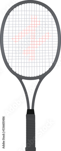 Grey tennis racket. vector illustration 