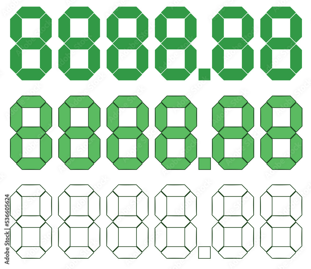 Digital number template. vector illustration Digital number template. vector illustration