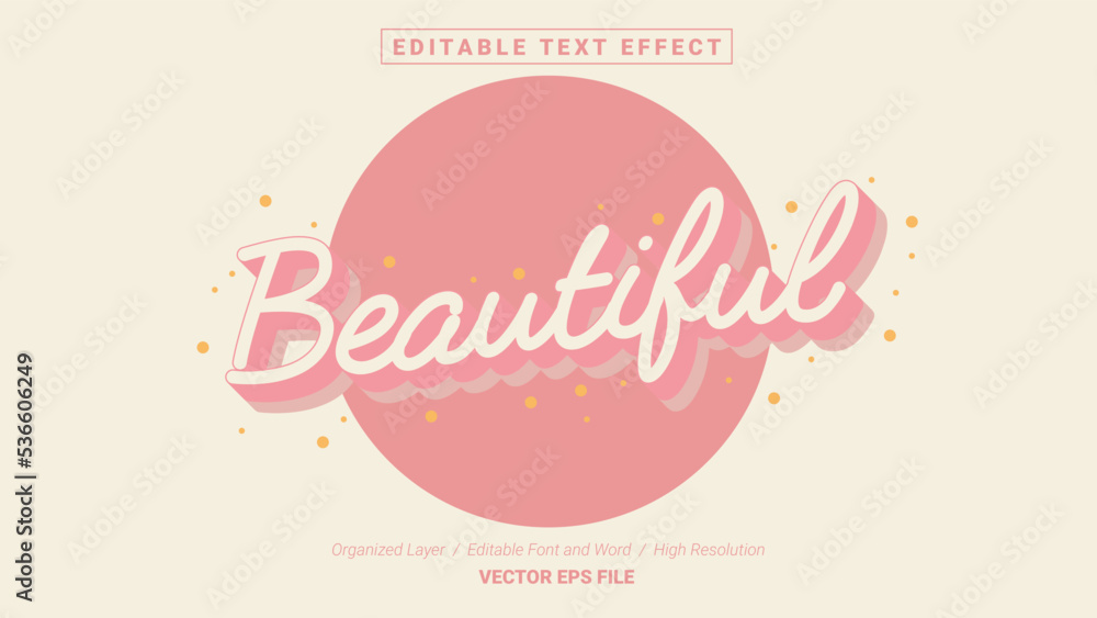 Editable Beautiful Font Design. Alphabet Typography Template Text ...