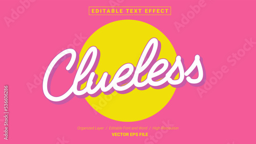 Editable Clueless Font Design. Alphabet Typography Template Text Effect. Lettering Vector Illustration for Product Brand and Business Logo.
