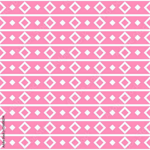 Seamless pattern of geometric shapes. Beautiful pink seamless pattern of white shapes. Vector eps 10