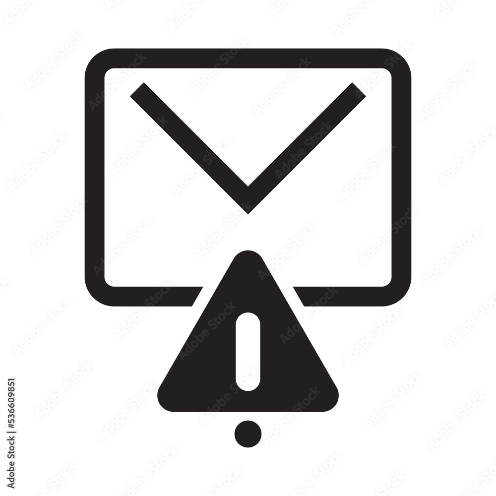 warning envelope icon vector design template warning envelope icon vector design template